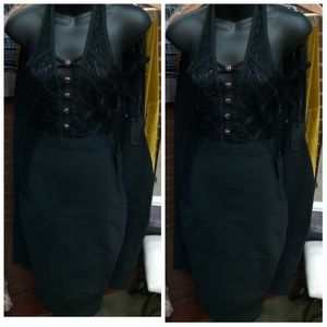 Holiday ready!! Black Bandage Lace Halter Dress